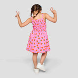 Smocked Dress Orange Print