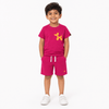 Squeaky Dog Co-ord Set | Graphic Tee & Terry Shorts | Raspberry