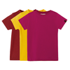Organic Cotton Short Sleeve Tee – Pack of 3 | Mustard, Raspberry & Clay