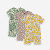 Spring Shorty Pack of 3 - Organic Cotton Baby Rompers (3-24 Months)