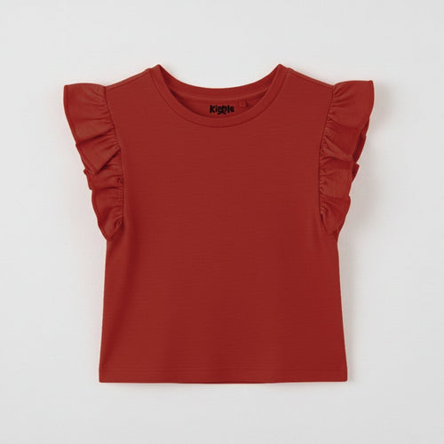 Frill Sleeve Top Clay