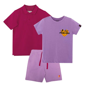 Organic Cotton Mix 'n' Match set of 3 | T-shirt & Shorts — organic cotton kids co-ord set India 2-6 years — Kiggle