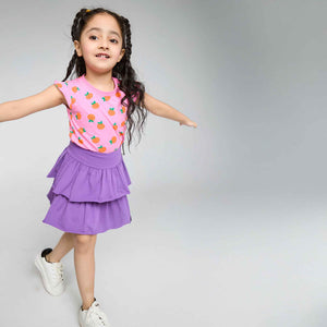 Wavy Skirt Orchid - organic cotton kids clothing - Kiggle