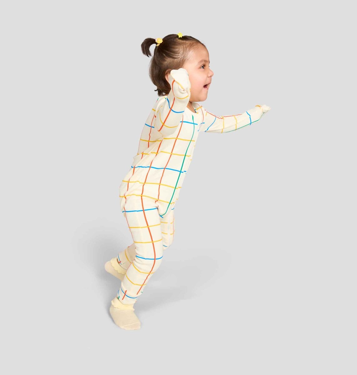 Diagonal Zipper Romper Stripes - organic cotton kids clothing - Kiggle