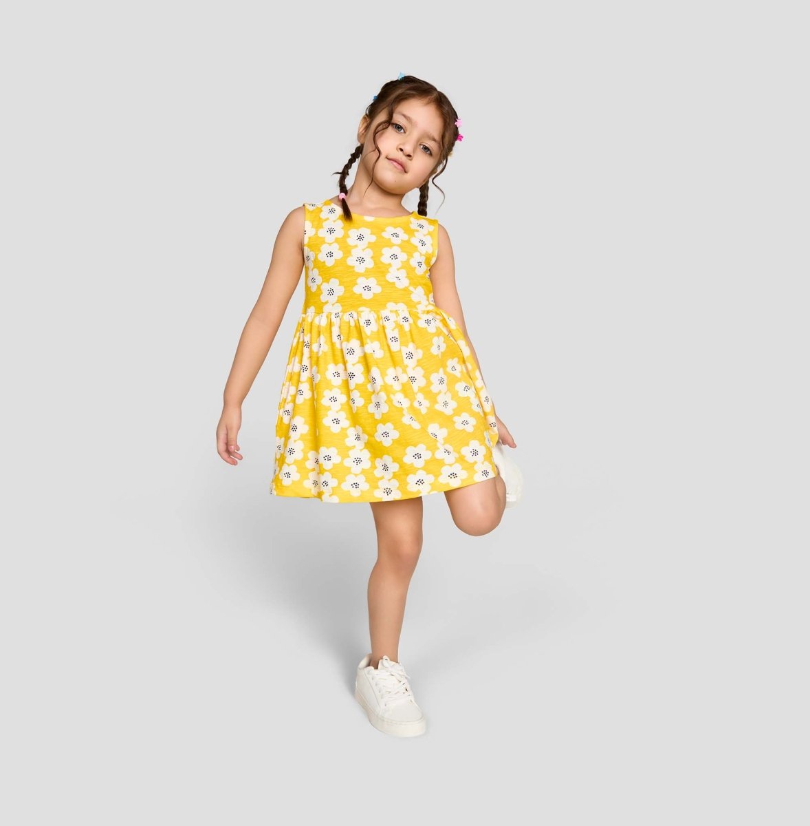 Frill Dress Flower — organic cotton frill dress India girls 2-6 years — Kiggle