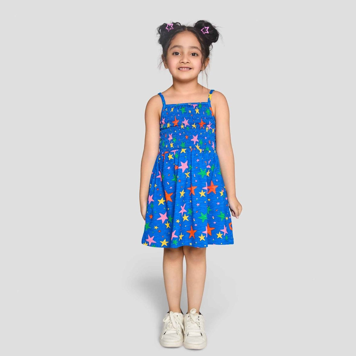 Smocked Dress Stars — organic cotton smocked dress India girls 2-6 years — Kiggle