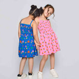 Smocked Dress Orange Print