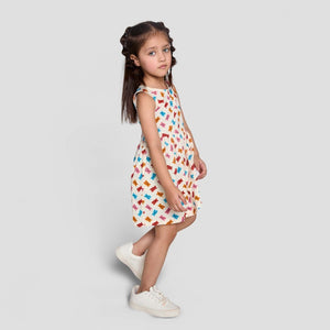 Frill Dress Gummy Bear — organic cotton frill dress India girls 2-6 years — Kiggle