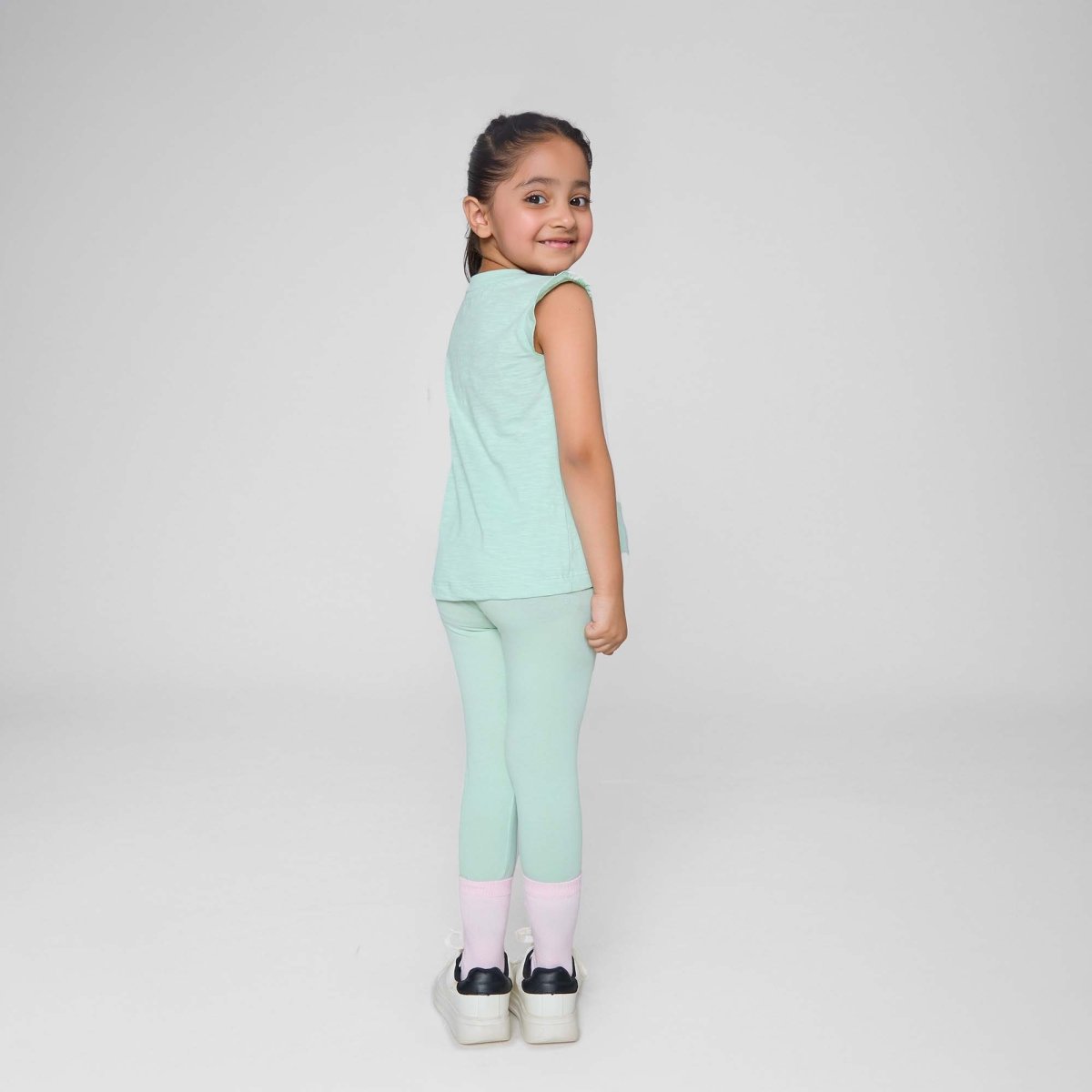 Wavy Sleeve Tee Lime - organic cotton kids clothing - Kiggle
