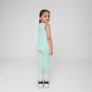 Leggings Lime — organic cotton kids leggings India 2-6 years stretch waistband — Kiggle