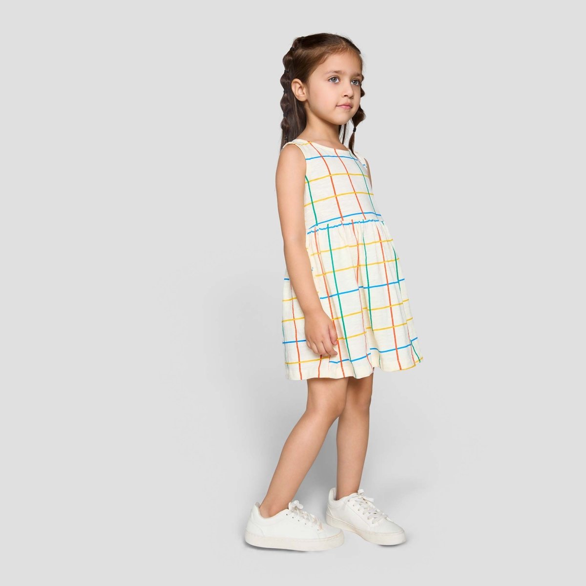 Frill Dress Stripes — organic cotton frill dress India girls 2-6 years — Kiggle