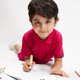 Classic Polo Duo - Navy & Raspberry - organic cotton kids clothing - Kiggle