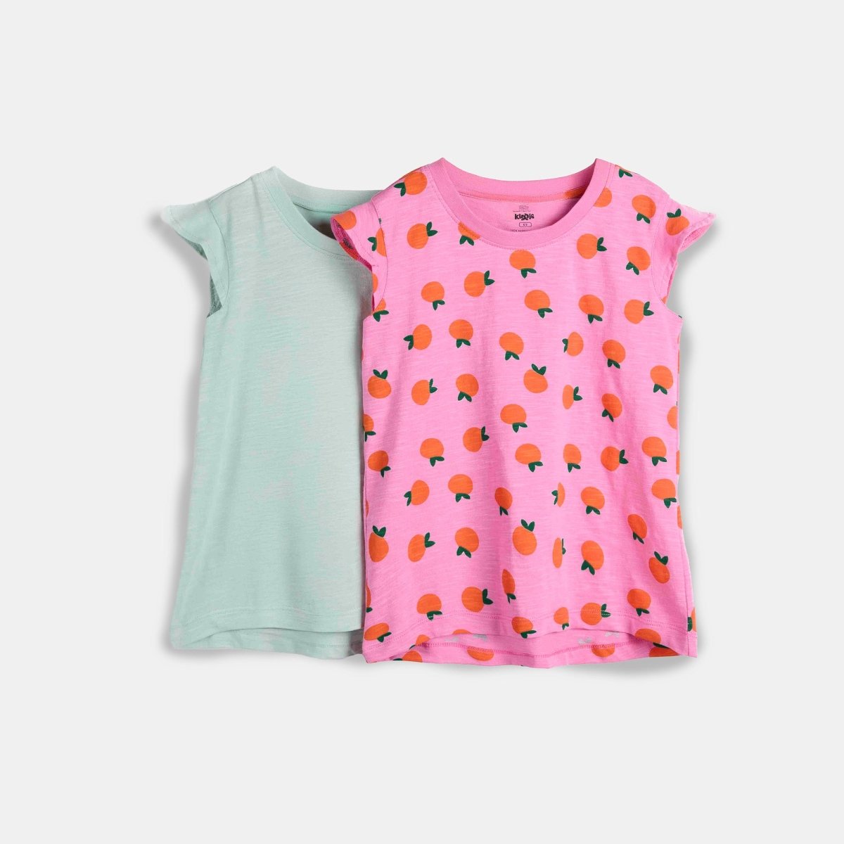 Wavy Sleeve Tee Pack of 2 — organic cotton girls wavy sleeve t-shirt India 2-6 years — Kiggle