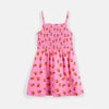 Smocked Dress Orange Print