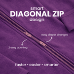 Diagonal Zipper Romper Orchid - organic cotton kids clothing - Kiggle