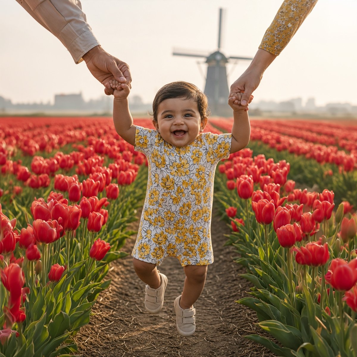 Baby shorty Sunflower Bloom - organic cotton kids clothing - Kiggle
