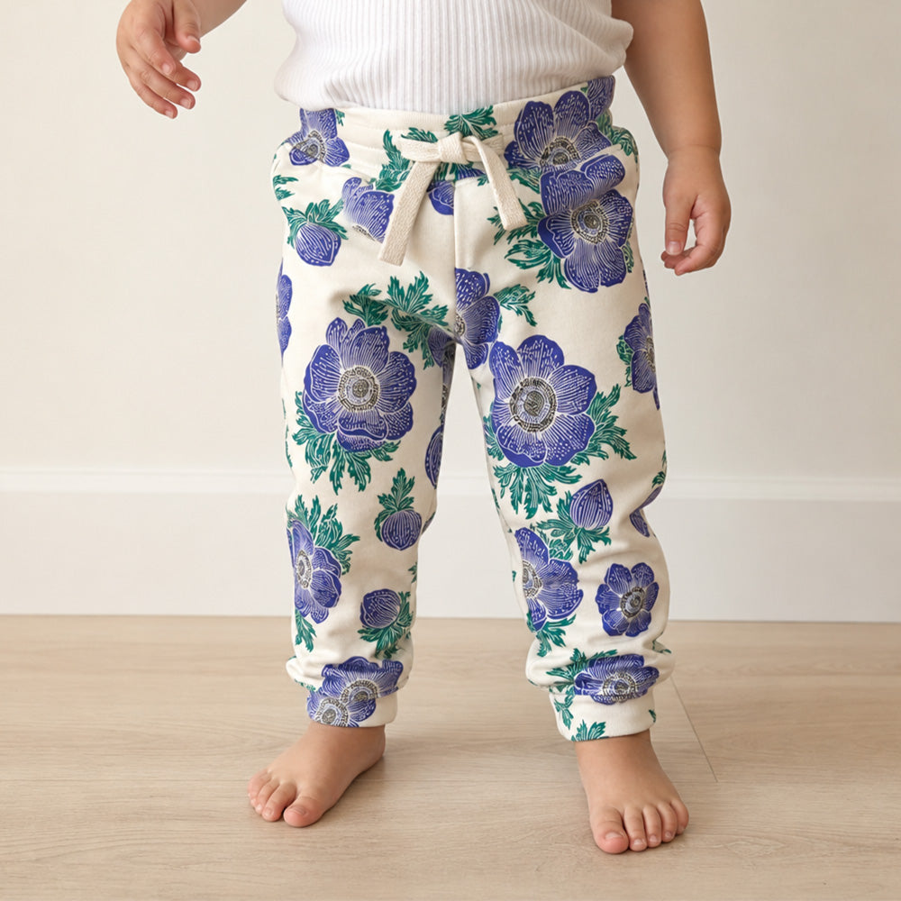 Baby wearing Kiggle Bloom organic cotton baby pant
