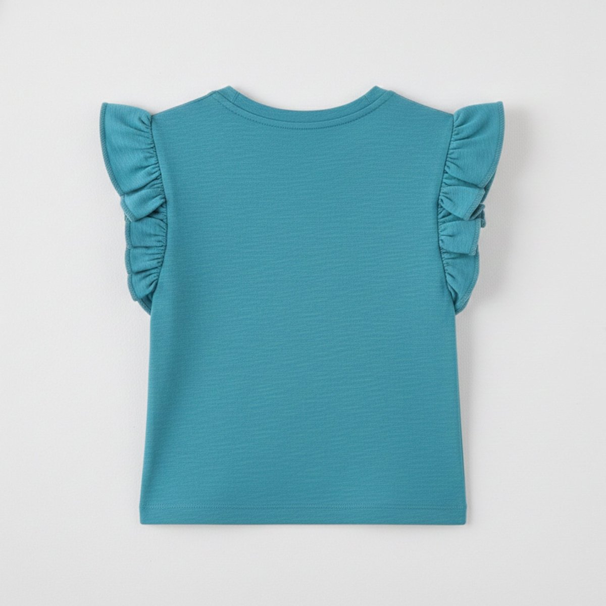 Frill Sleeve Top Pool - organic cotton kids clothing - Kiggle