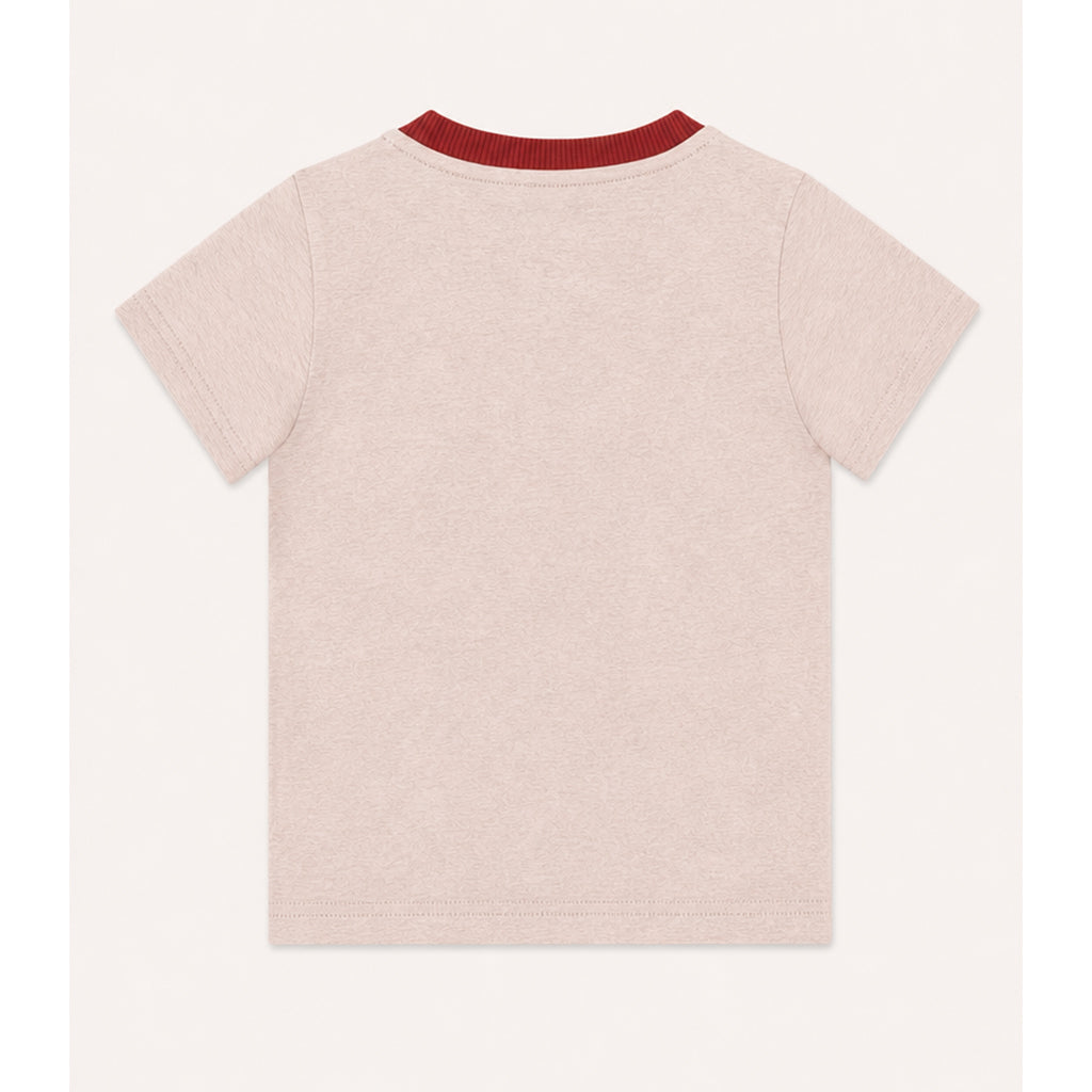 Kiggle Blush baby ringer pocket tee, back view