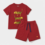 Tiger Tiger Tiger Co - ord Set | Graphic Tee & Terry Shorts | Clay - organic cotton kids clothing - Kiggle