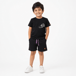 NYC Skater Co - ord Set | Graphic Tee & Terry Shorts | Carbon & Carbon - organic cotton kids clothing - Kiggle