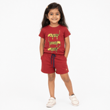 Tiger Tiger Tiger Co - ord Set | Graphic Tee & Terry Shorts | Clay - organic cotton kids clothing - Kiggle