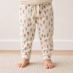 Baby wearing Kiggle Tiny Forest organic cotton baby pant