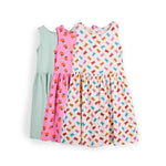 Frill Dress Flower pack of 3 — organic cotton frill dress India girls 2-6 years — Kiggle