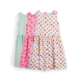 Frill Dress Flower pack of 3 — organic cotton frill dress India girls 2-6 years — Kiggle