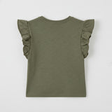 Frill Sleeve Top Olive