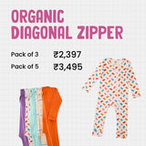 Diagonal Zipper Romper Carrot