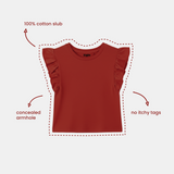 Frill Sleeve Top Clay