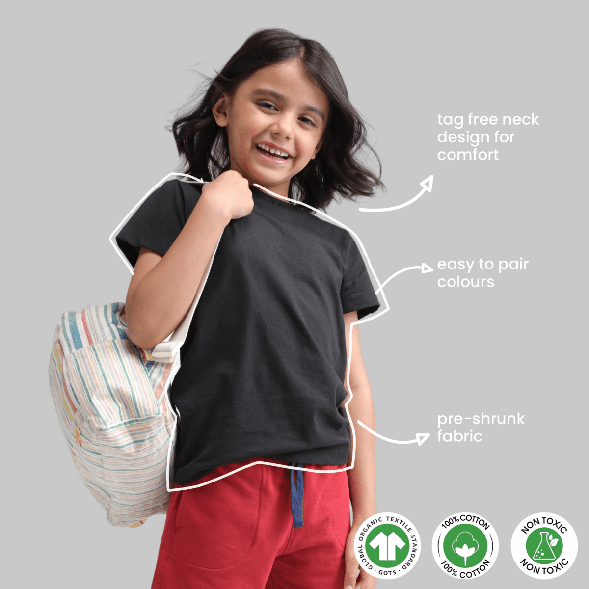Short Sleeve Tee 3 pack - organic cotton kids clothing - Kiggle