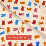 Diagonal Zipper Romper Gummy bear - organic cotton kids clothing - Kiggle