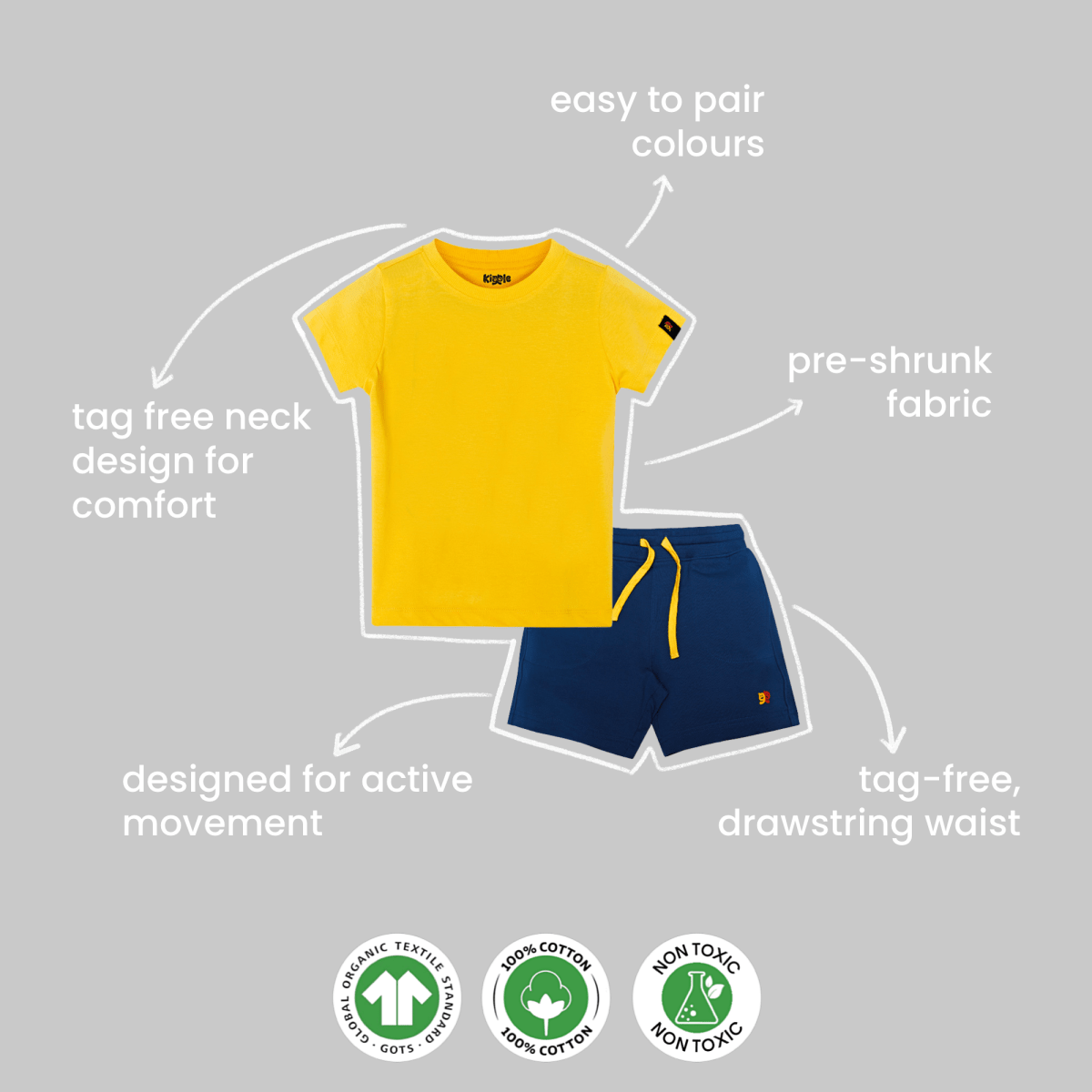 Organic Cotton Mix 'n' Match set of 2 | T-shirt & Shorts - organic cotton kids clothing - Kiggle