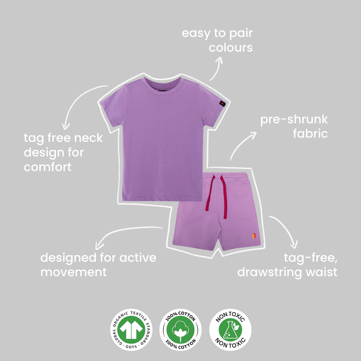 Organic Cotton Co - ord set | T-shirt & Shorts - organic cotton kids clothing - Kiggle
