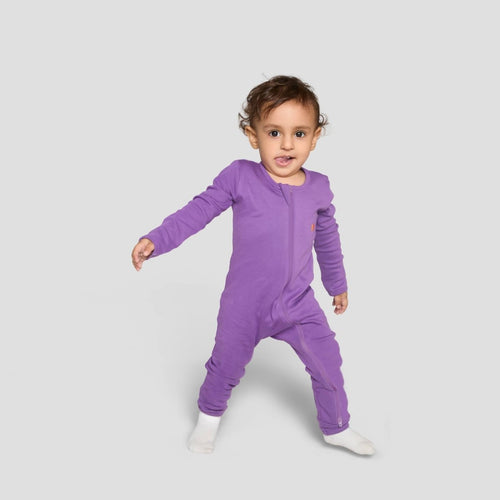 Diagonal Zipper Romper Orchid