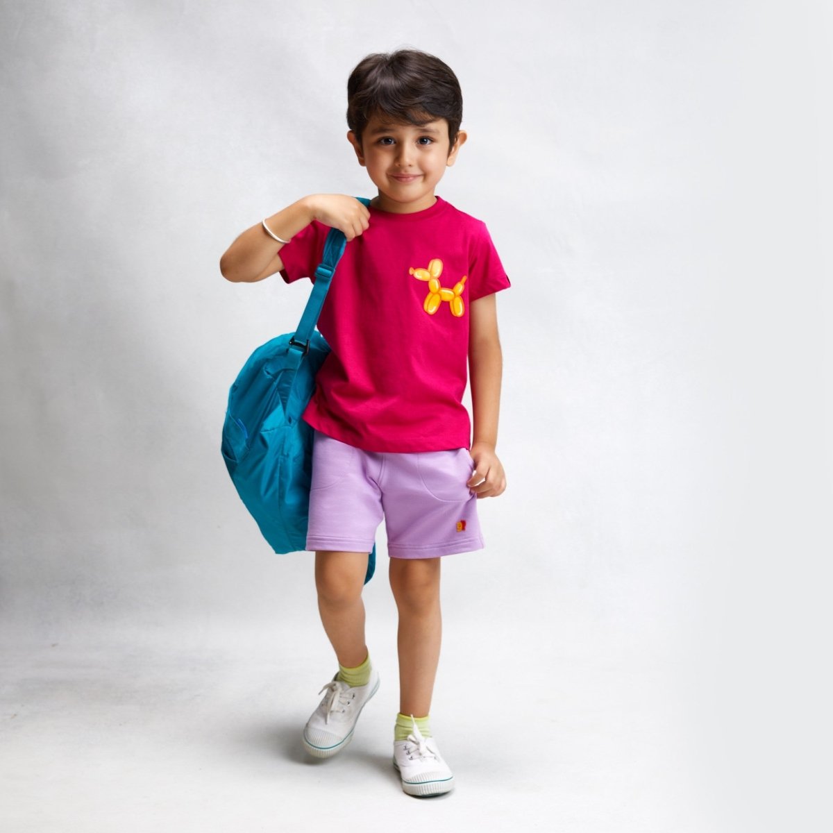 Terry Cotton Shorts Lavender — organic cotton terry shorts India kids 2-6 years — Kiggle