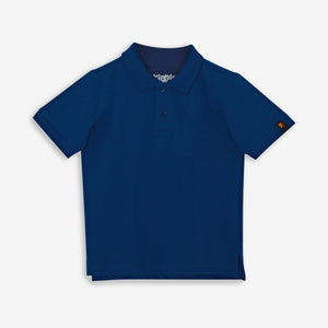 Classic Polo Navy — organic cotton kids polo t-shirt India pique fabric 2-6 years — Kiggle