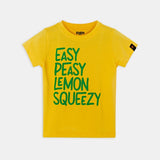 Lemon Co - ord Set | Graphic Tee & Terry Shorts | Mustard & Forest - organic cotton kids clothing - Kiggle