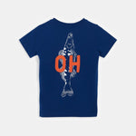 Oh Fish Co - ord Set | Graphic Tee & Terry Shorts | Navy & Navy - organic cotton kids clothing - Kiggle