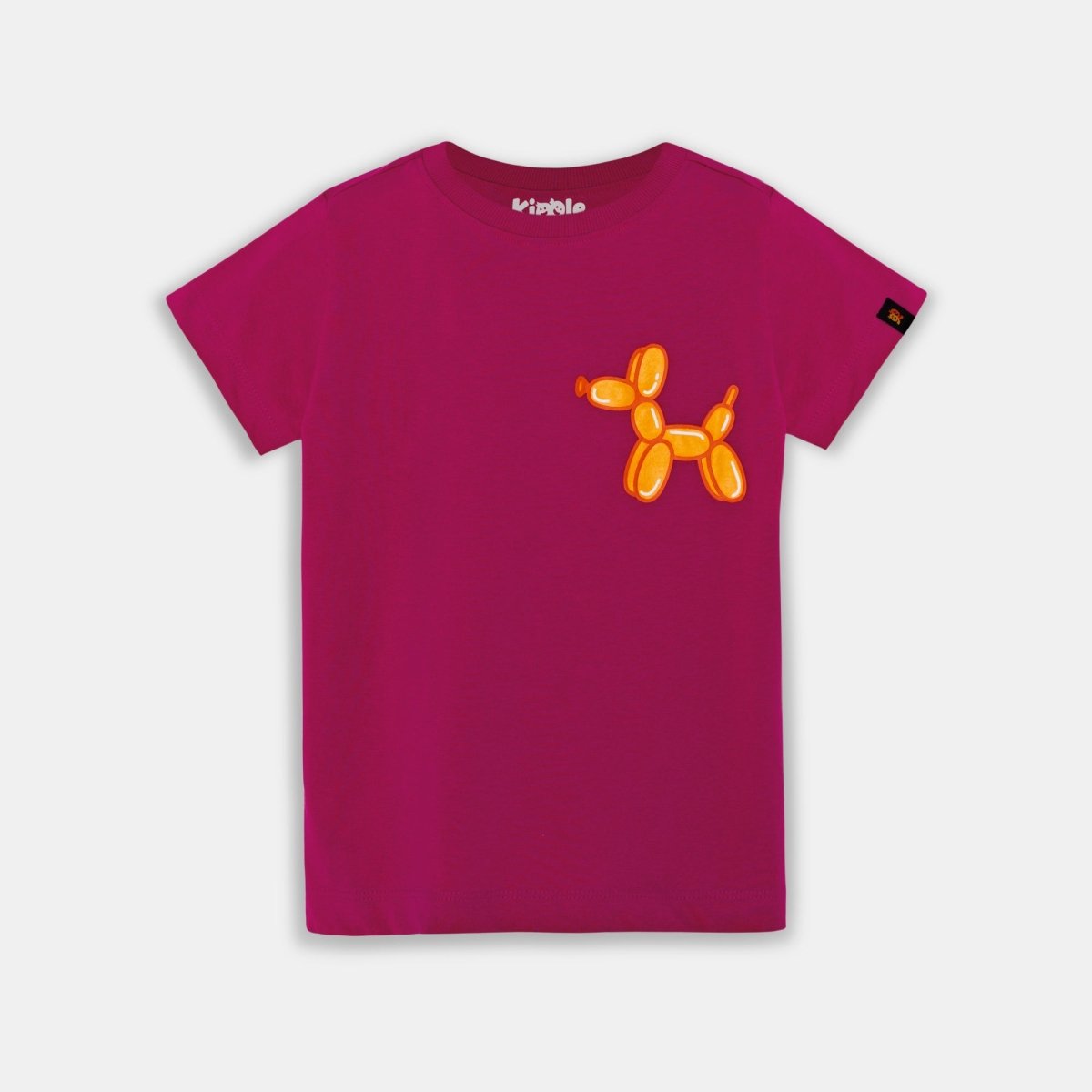 Squeaky Dog Tee Raspberry - organic cotton kids clothing - Kiggle