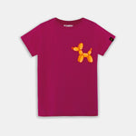 Squeaky Dog Co - ord Set | Graphic Tee & Terry Shorts | Raspberry - organic cotton kids clothing - Kiggle