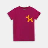 Squeaky Dog Co - ord Set | Graphic Tee & Terry Shorts | Raspberry - organic cotton kids clothing - Kiggle