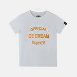 Ice Cream Taster Co - ord Set | Graphic Tee & Terry Shorts | Snow & Raspberry - organic cotton kids clothing - Kiggle