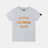 Ice Cream Taster Co - ord Set | Graphic Tee & Terry Shorts | Snow & Raspberry - organic cotton kids clothing - Kiggle