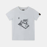 Snooze Co - ord Set | Graphic Tee & Terry Shorts | Snow & Navy - organic cotton kids clothing - Kiggle