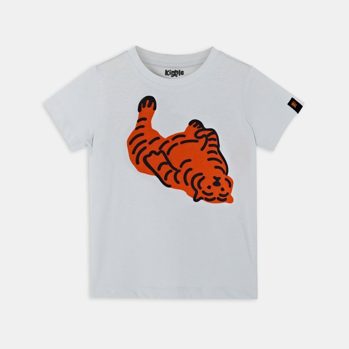 Lazy Tiger Co - ord Set | Graphic Tee & Track Shorts | Snow & Grey - organic cotton kids clothing - Kiggle