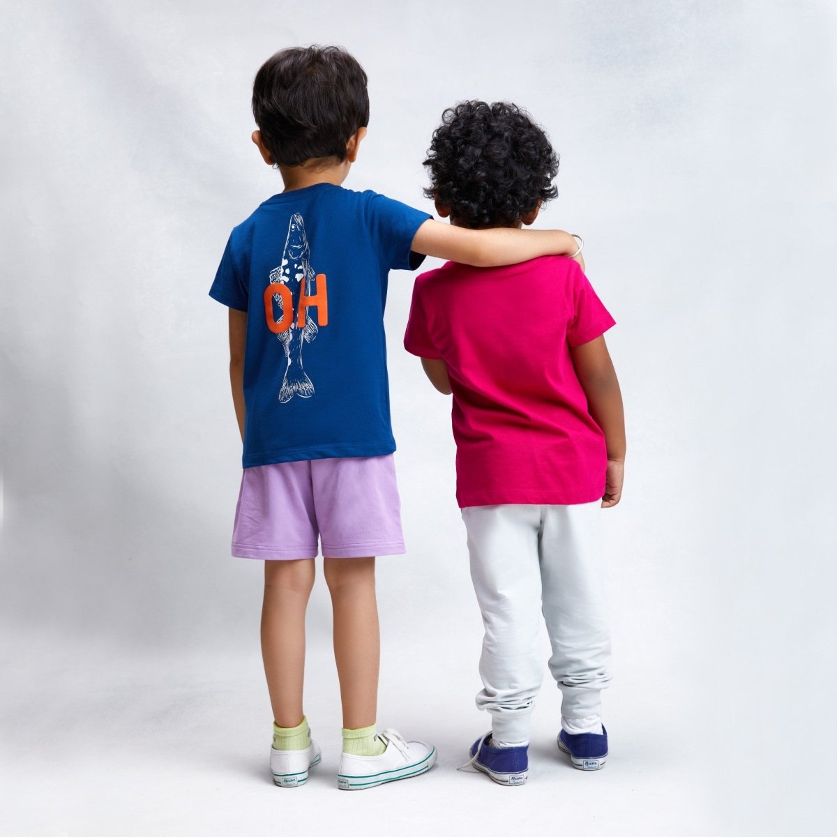 Oh Fish Tee Navy - organic cotton kids clothing - Kiggle