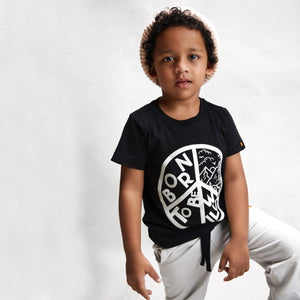 Born to be Wild Tee Carbon — organic cotton kids graphic t-shirt India water-based print — Kiggle